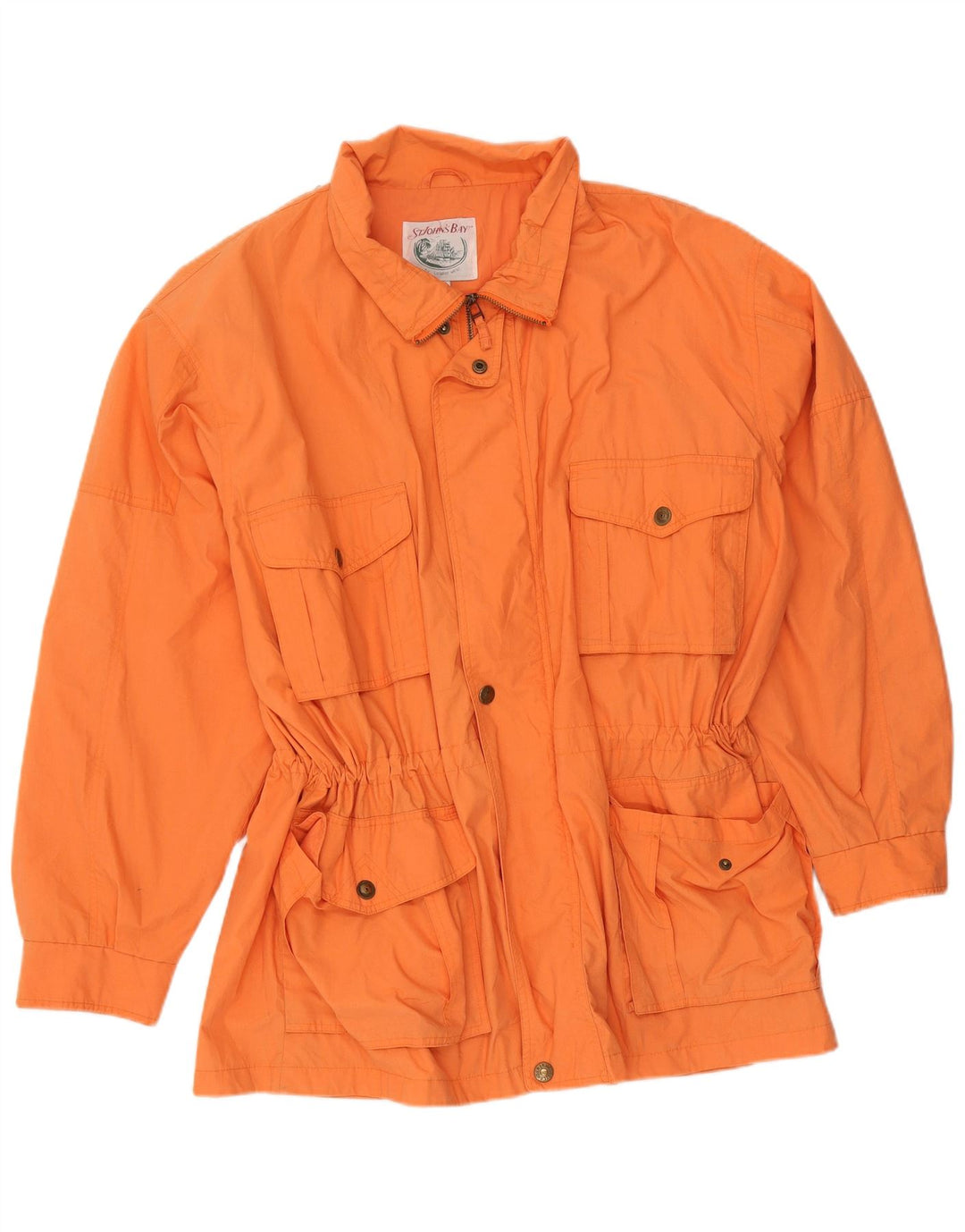 St John's Bay Mens Oversized Utility Jacket UK 44 2XL Orange Polyester