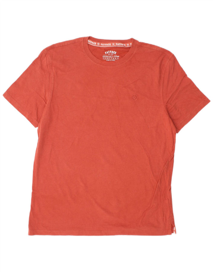 FAT FACE Mens T-Shirt Top Large Orange Cotton