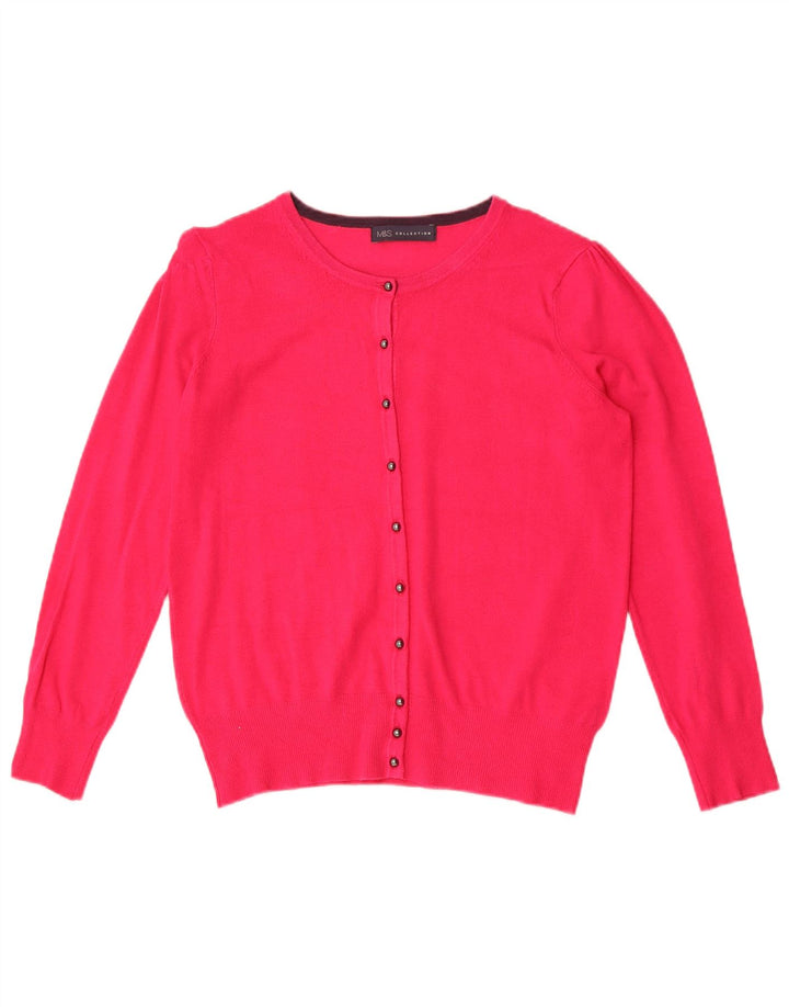 Marks & Spencer Womens Cardigan Sweater UK 10 Small Pink Viscose