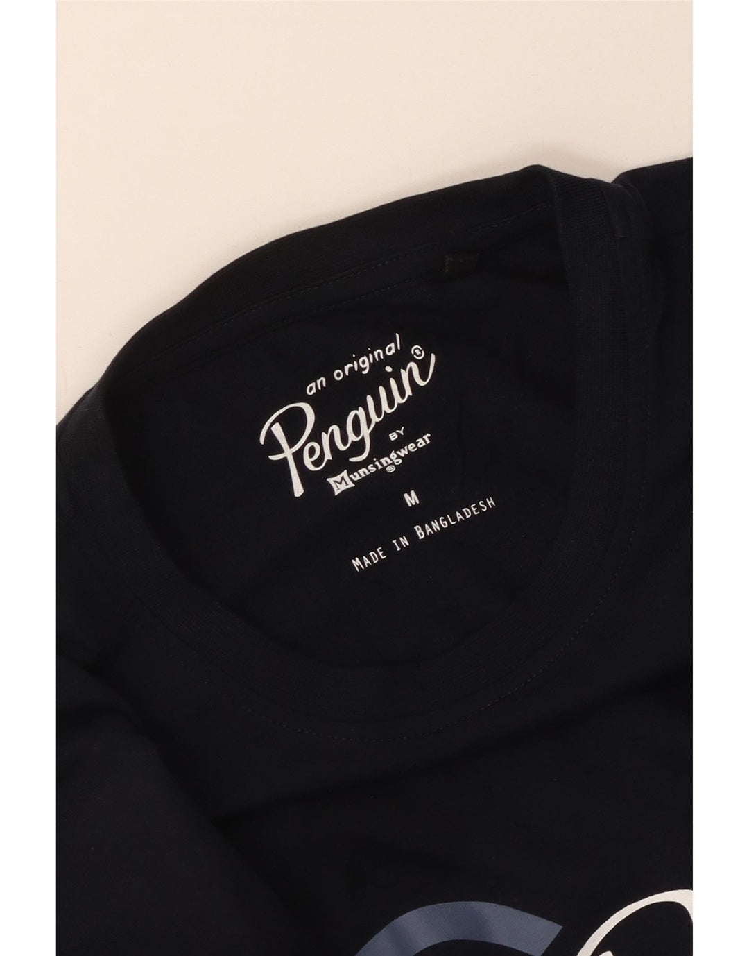 Penguin Mens Graphic T-Shirt Top Medium Navy Blue