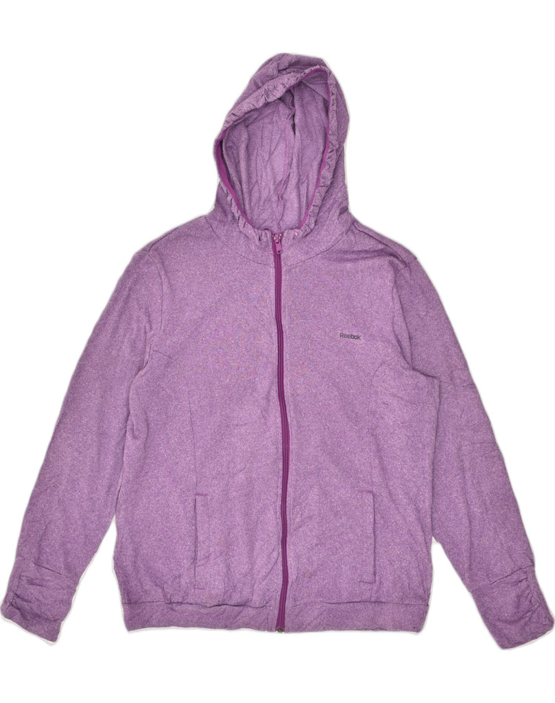 REEBOK Womens Zip Hoodie Sweater UK 18 XL Purple Polyester | Vintage Reebok | Thrift | Second-Hand Reebok | Used Clothing | Messina Hembry 