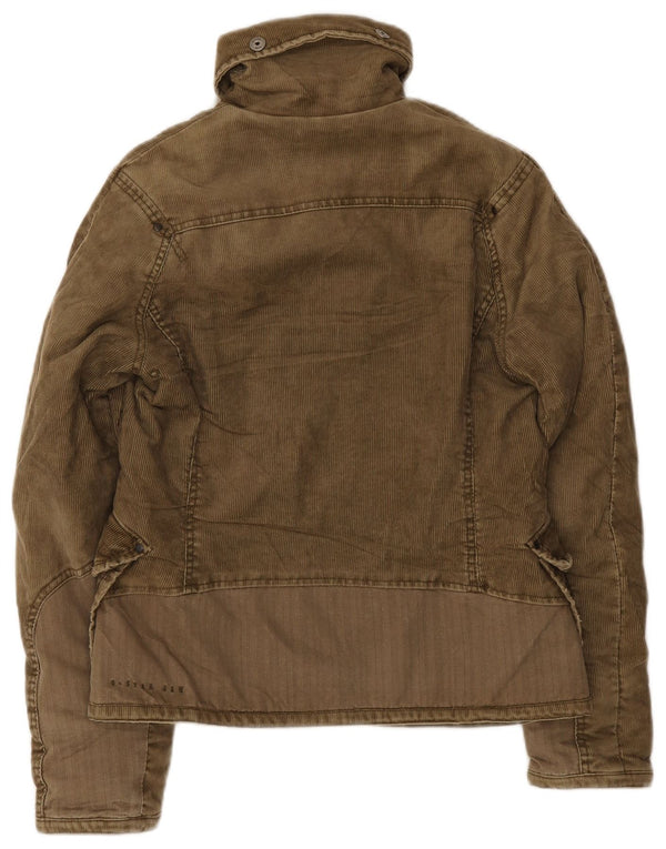 G-Star Mens Corduroy Jacket UK 36 Small Khaki Polyester