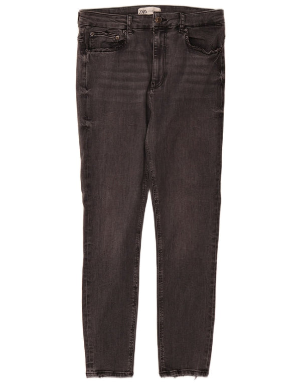 Zara Womens High Waist Skinny Jeans EU 42 Large W32 L27 Grey