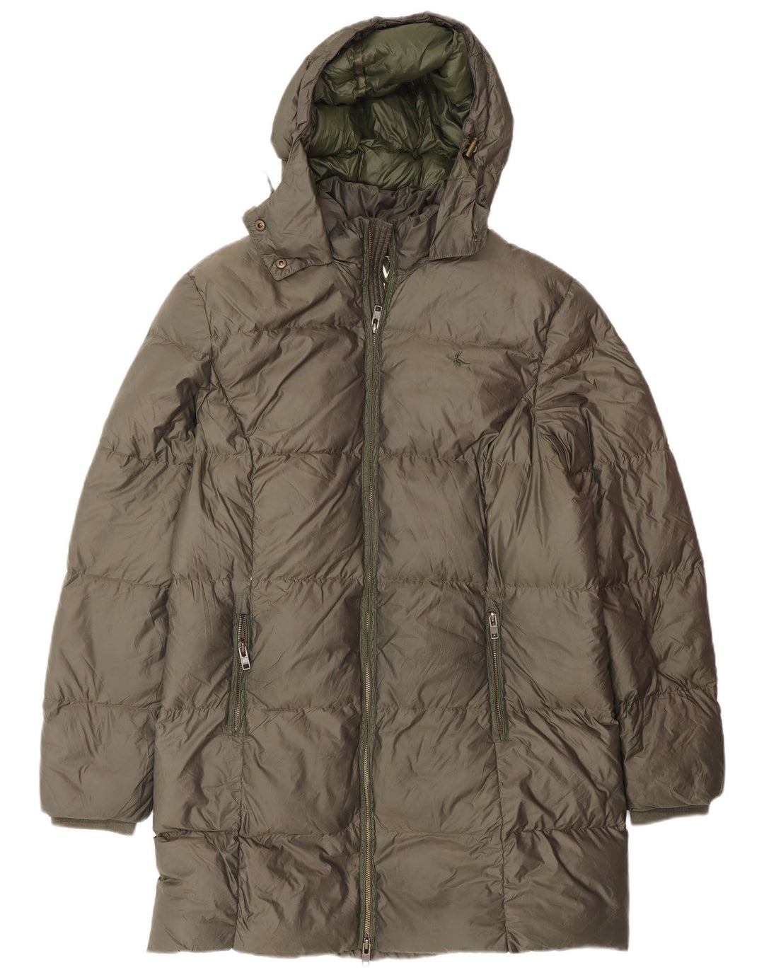Jack Wills Womens Hooded Padded Coat UK 14 Large Khaki Polyester