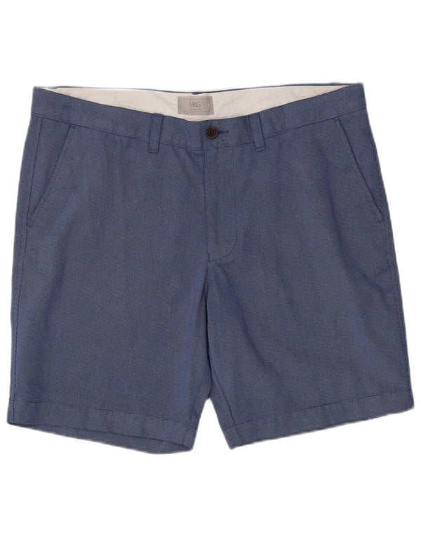 MARKS & SPENCER Mens Chino Shorts W36 Large Blue Cotton