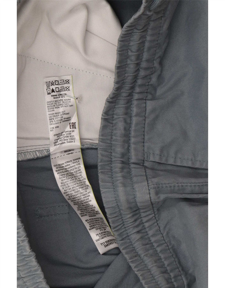 Marks & Spencer Mens Chino Shorts W34 Large Blue Cotton