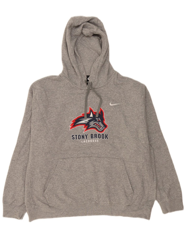 Nike Womens Stony Brook Graphic Oversized Hoodie Jumper UK 18 XL Grey