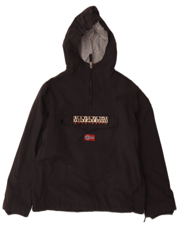 NAPAPIJRI Boys Graphic Hooded Anorak Jacket 11-12 Years Black Polyamide