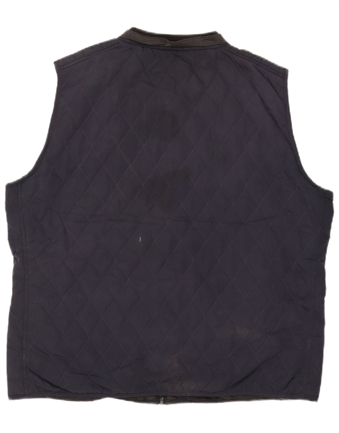 Zara Mens Quilted Gilet UK 44 2XL Navy Blue Polyester