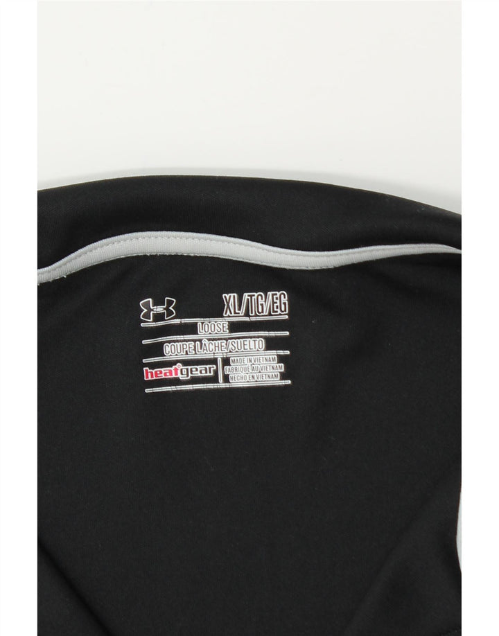 Under Armour Mens Heat Gear Zip Neck Pullover Tracksuit Top XL Black