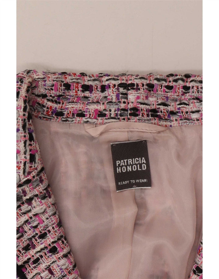 Vintage Womens 3 Button Blazer Jacket UK 14 Medium Pink Flecked