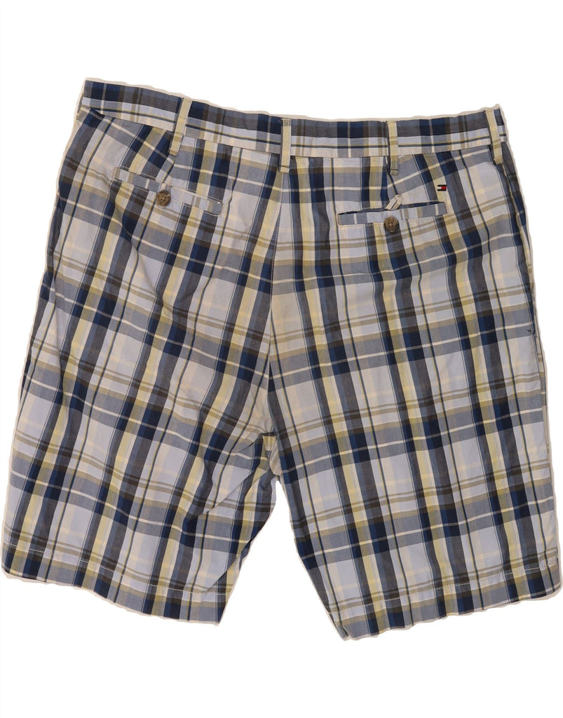 TOMMY HILFIGER Mens Chino Shorts W40 XL Navy Blue Check Cotton Vintage Tommy Hilfiger and Second-Hand Tommy Hilfiger from Messina Hembry 
