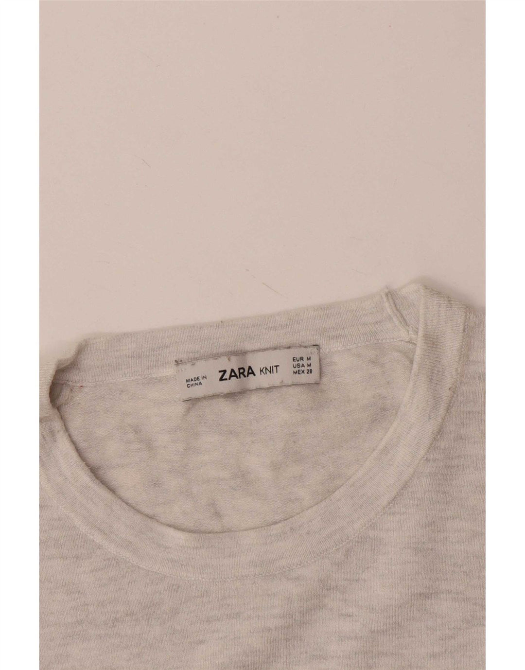 Zara Womens Crew Neck Jumper Sweater UK 12 Medium Grey Flecked