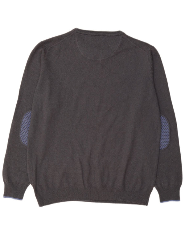 Harmont & Blaine Mens Crew Neck Jumper Sweater Large Grey Wool
