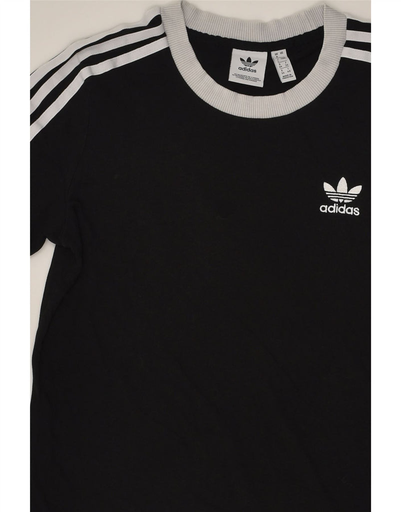 ADIDAS Womens T-Shirt Top UK 8 Small Black Cotton | Vintage Adidas | Thrift | Second-Hand Adidas | Used Clothing | Messina Hembry 