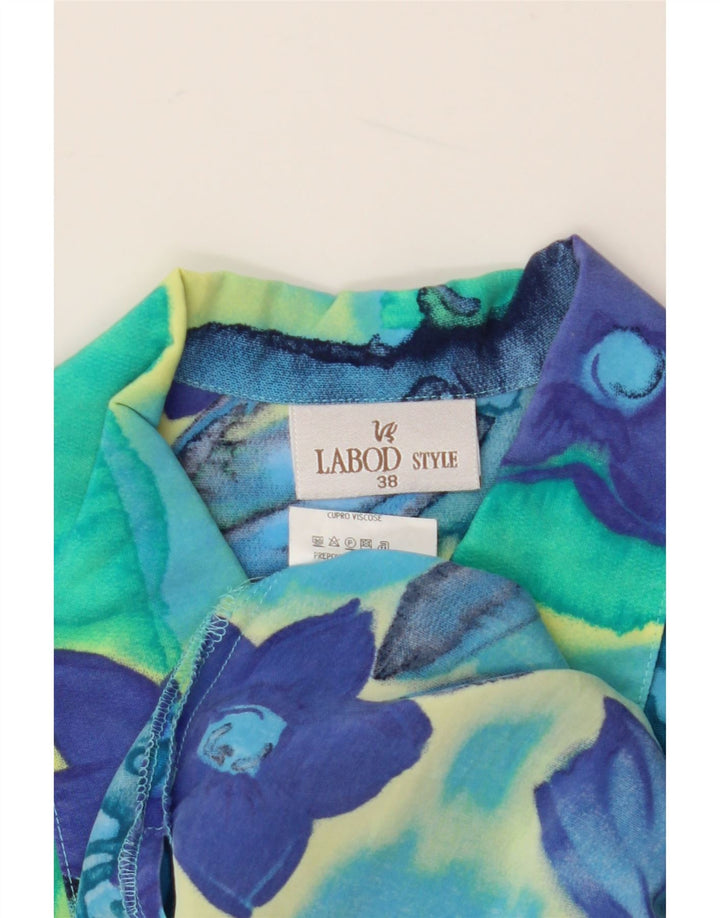 VINTAGE Womens Short Sleeve Shirt Blouse EU 38 Medium Multicoloured Floral