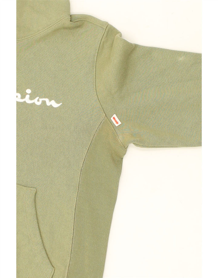 CHAMPION Womens Oversized Graphic Hoodie Jumper UK 6 XS Green | Vintage Champion | Thrift | Second-Hand Champion | Used Clothing | Messina Hembry 