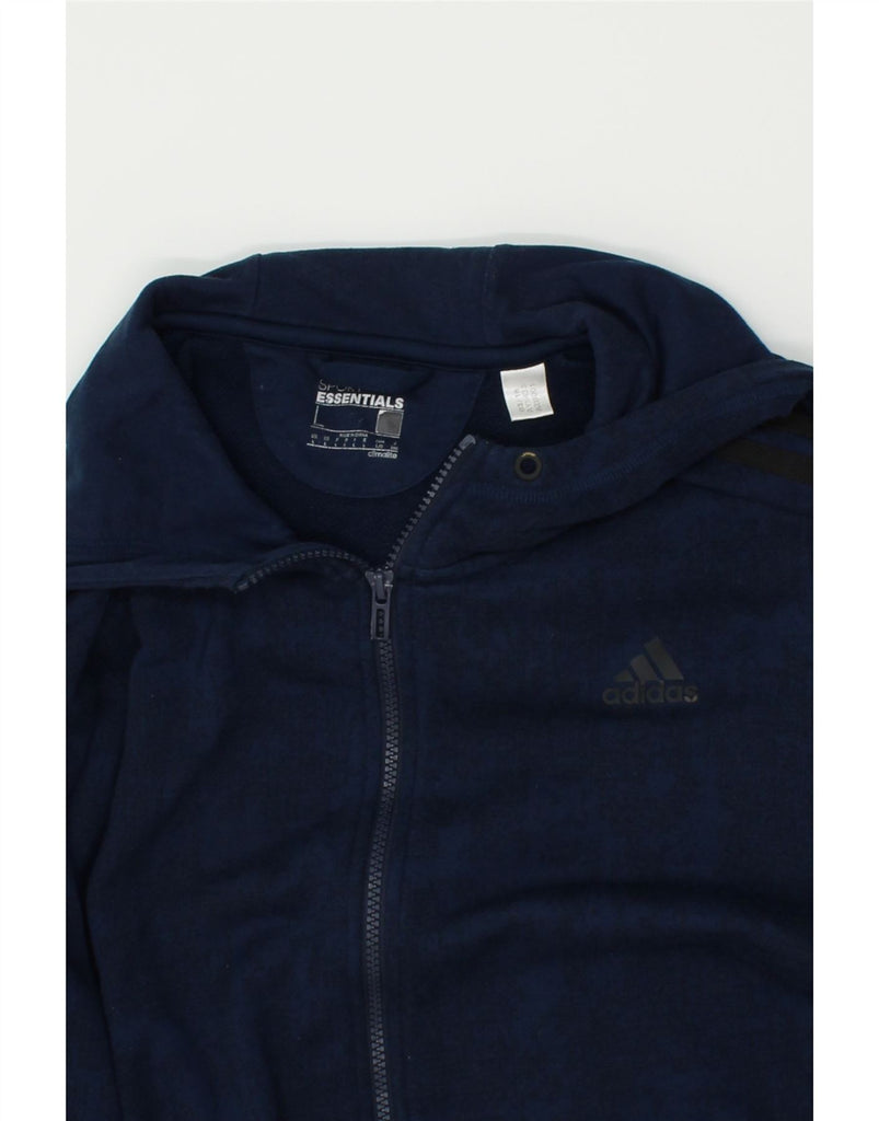 ADIDAS Mens Climalite Zip Hoodie Sweater Large Navy Blue Polyester | Vintage Adidas | Thrift | Second-Hand Adidas | Used Clothing | Messina Hembry 