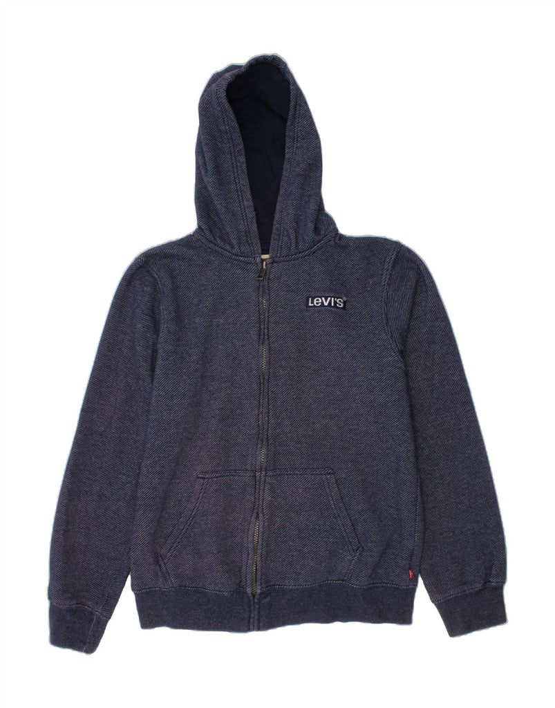 LEVI'S Boys Zip Hoodie Sweater 15-16 Years Navy Blue Cotton Vintage Levi's and Second-Hand Levi's from Messina Hembry 