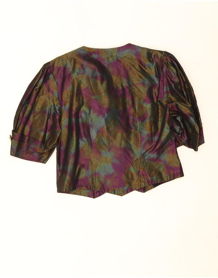 BRIGITTE BOTH Womens 1/2 Sleeve Shirt Blouse EU 40 Medium Purple Floral