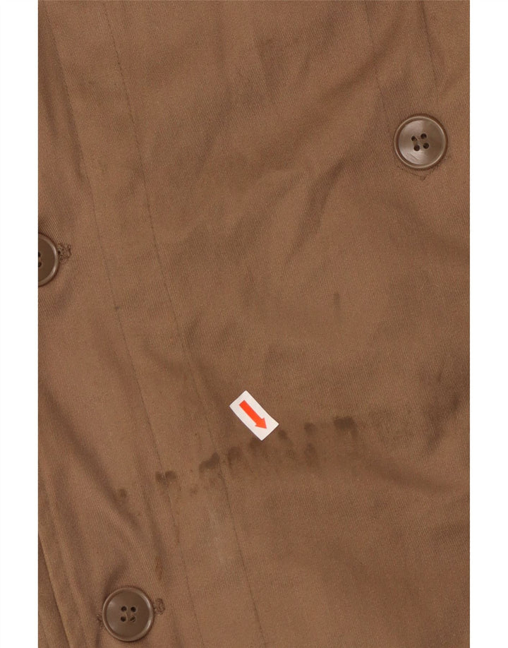 VINTAGE Mens Hooded Sherpa Parka Jacket UK 42 XL Brown Cotton