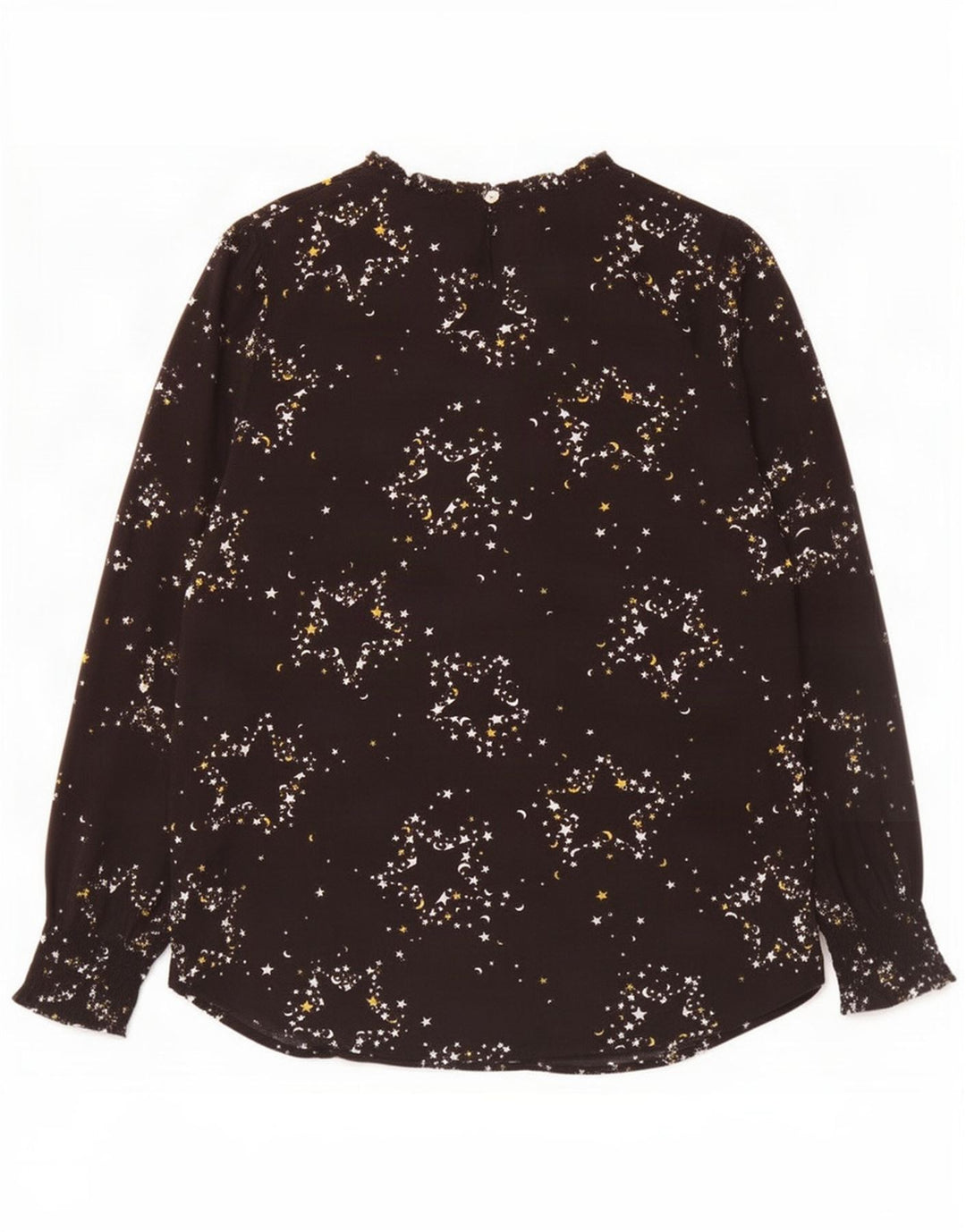 Marks & Spencer Womens Abstract Pattern Blouse Top UK 14 Large Black