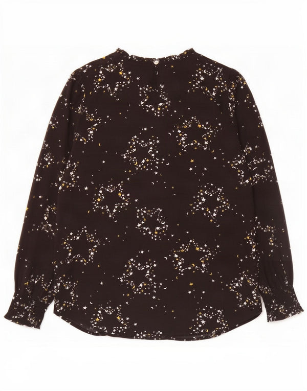Marks & Spencer Womens Abstract Pattern Blouse Top UK 14 Large Black