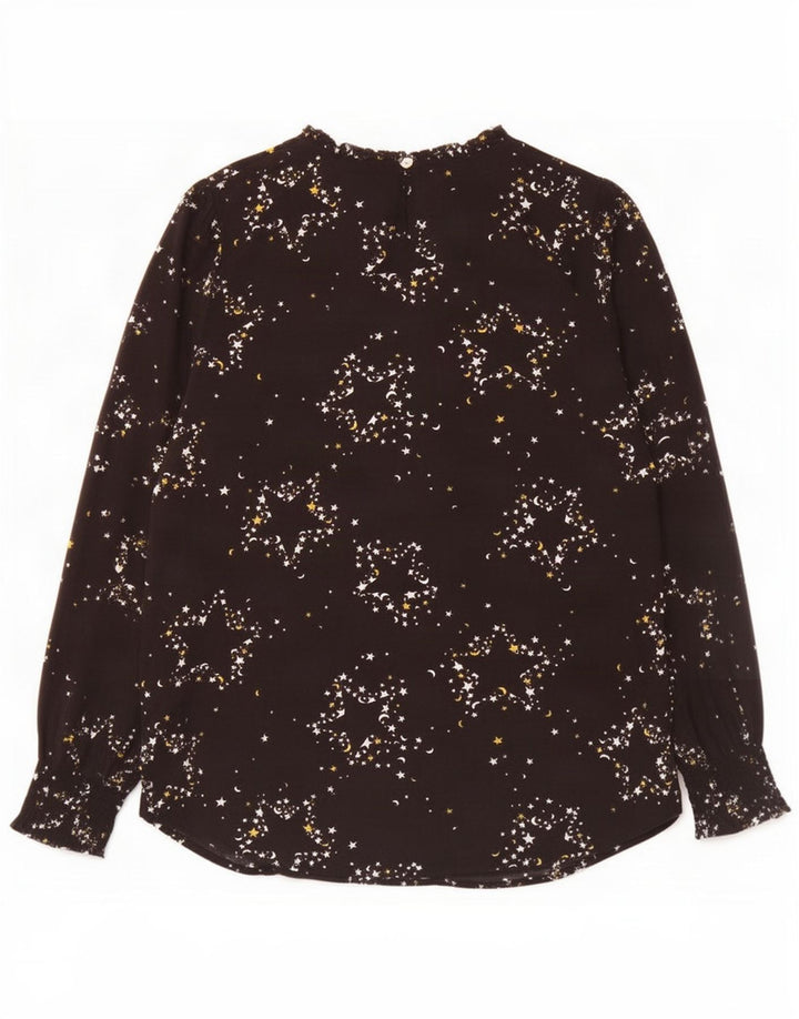 Marks & Spencer Womens Abstract Pattern Blouse Top UK 14 Large Black