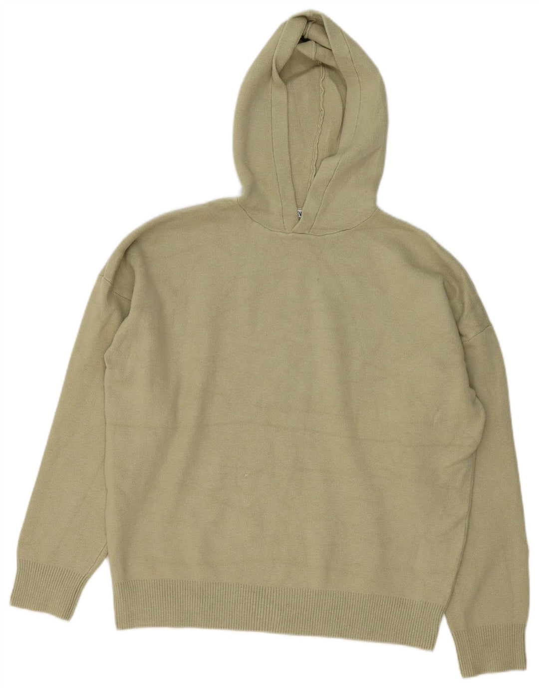 Zara Mens Hooded Jumper Sweater Medium Khaki Viscose