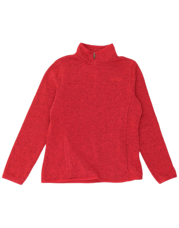 Weird Fish Womens Zip Neck Sweatshirt Jumper UK 12 Medium Red Flecked