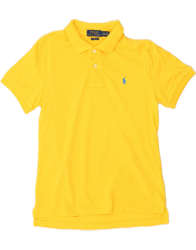 POLO RALPH LAUREN Boys Slim Fit Polo Shirt 14-15 Years Large Yellow Cotton | Vintage Polo Ralph Lauren | Thrift | Second-Hand Polo Ralph Lauren | Used Clothing | Messina Hembry 