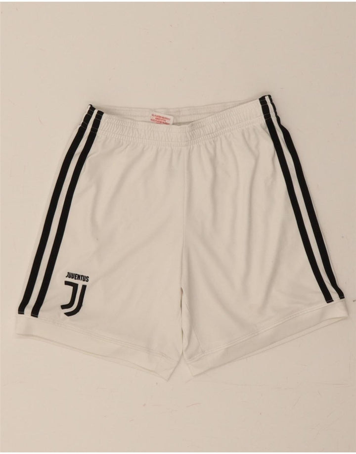 ADIDAS Boys Juventus Sport Shorts 9-10 Years White Polyester Vintage Adidas and Second-Hand Adidas from Messina Hembry 