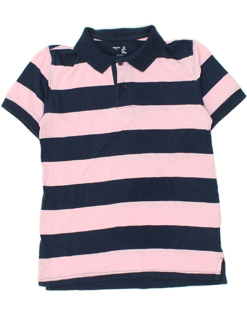 GAP Girls Polo Shirt 8-9 Years Medium Navy Blue Striped Cotton | Vintage Gap | Thrift | Second-Hand Gap | Used Clothing | Messina Hembry 