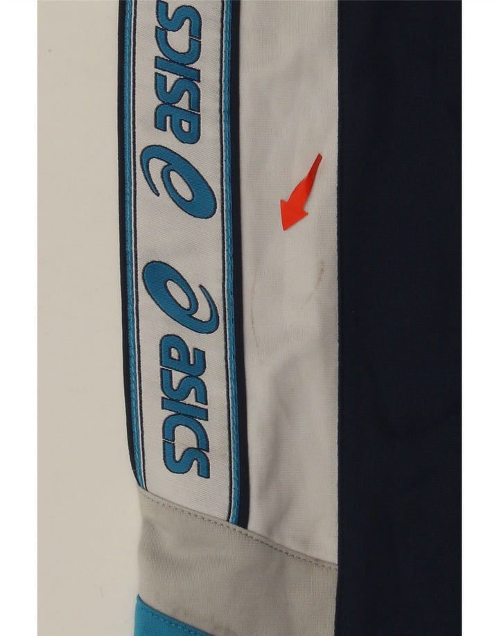ASICS Mens Graphic Tracksuit Trousers Medium Navy Blue Colourblock