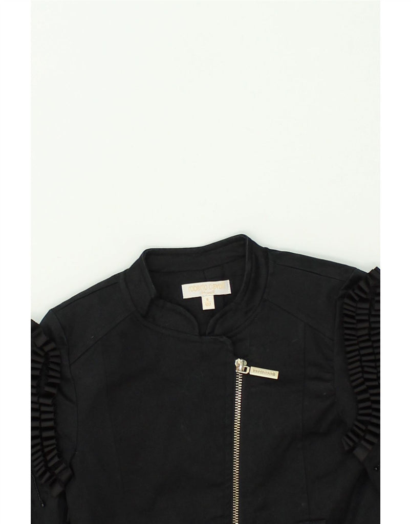 ROBERTO CAVALLI Girls Graphic Bomber Jacket 5-6 Years Black Cotton | Vintage Roberto Cavalli | Thrift | Second-Hand Roberto Cavalli | Used Clothing | Messina Hembry 