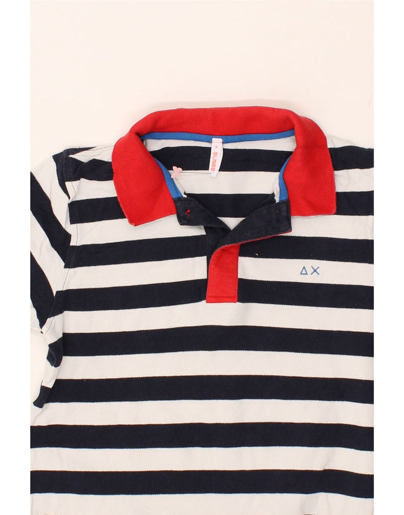 SUN68 Boys Polo Shirt 7-8 Years Black Striped Cotton | Vintage Sun68 | Thrift | Second-Hand Sun68 | Used Clothing | Messina Hembry 