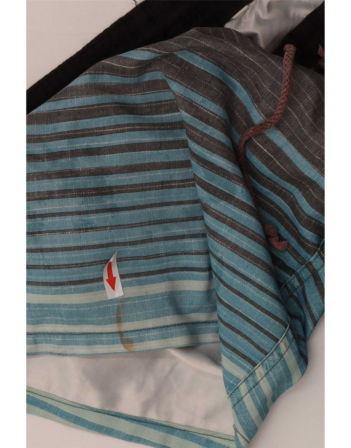 Quiksilver Mens Swimming Shorts Small W29 L7 Grey Striped Polyester
