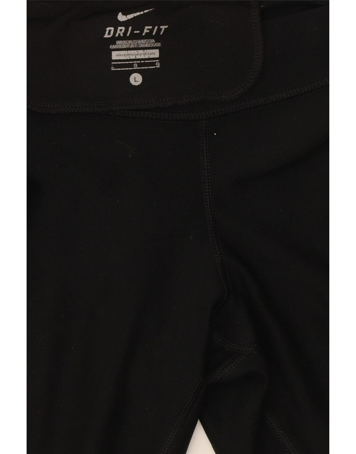 NIKE Womens Dri Fit Leggings UK 14 Large  Black Polyester Vintage Nike and Second-Hand Nike from Messina Hembry 