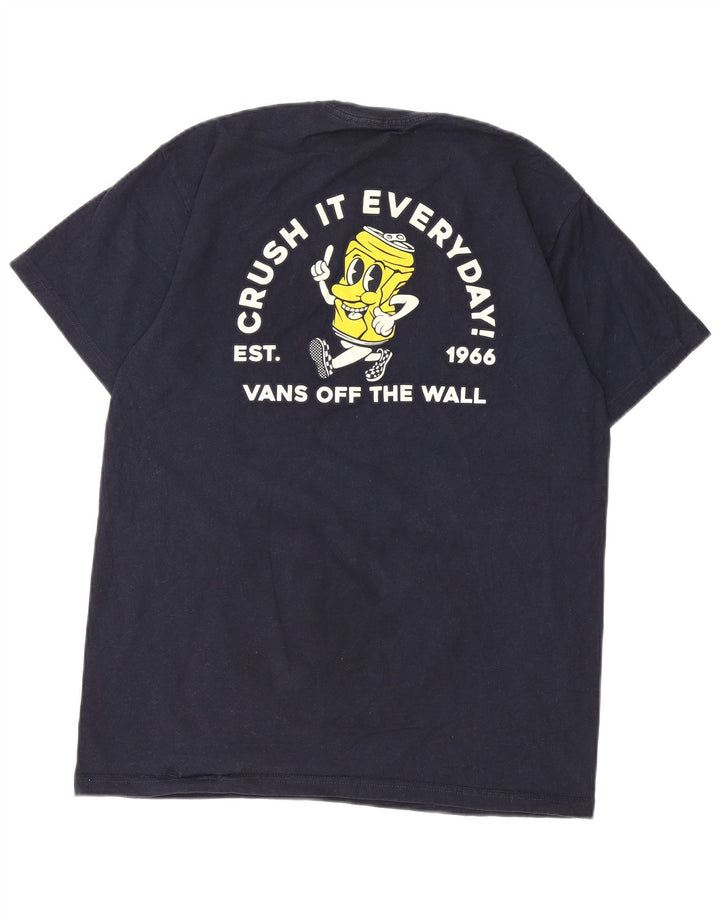 Vans Mens Classic Fit Graphic T-Shirt Top Medium Navy Blue Cotton