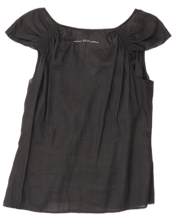Calvin Klein Jeans Womens Blouse Top UK 18 XL Black