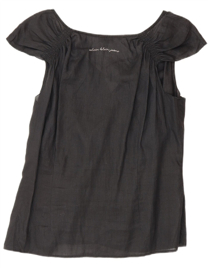Calvin Klein Jeans Womens Blouse Top UK 18 XL Black