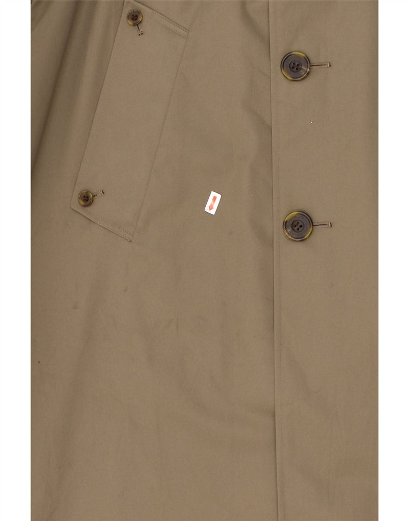 AQUASCUTUM Mens Double Breasted Trench Coat UK 44 2XL Grey Cotton | Vintage Aquascutum | Thrift | Second-Hand Aquascutum | Used Clothing | Messina Hembry 