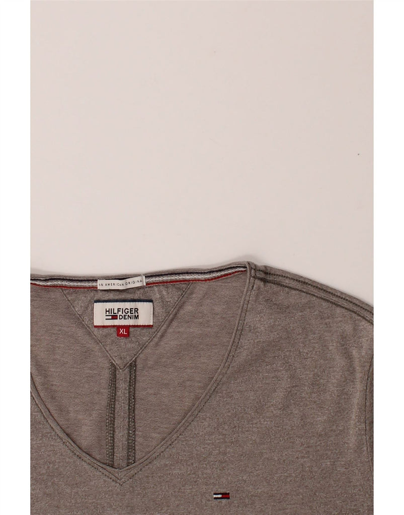 TOMMY HILFIGER Mens T-Shirt Top XL Grey Cotton Vintage Tommy Hilfiger and Second-Hand Tommy Hilfiger from Messina Hembry 