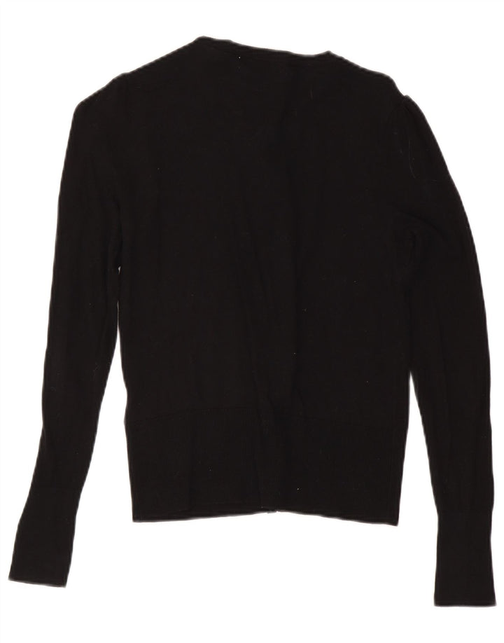 Oasis Womens Cardigan Sweater UK 8 Small Black Cotton