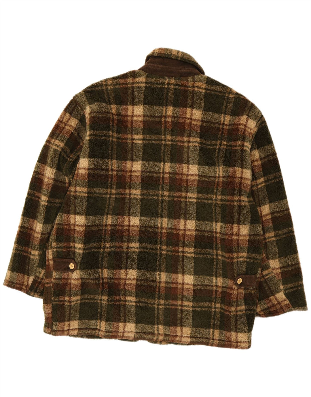 Bailo Mens Fleece Jacket UK 42 XL Green Check Polyester