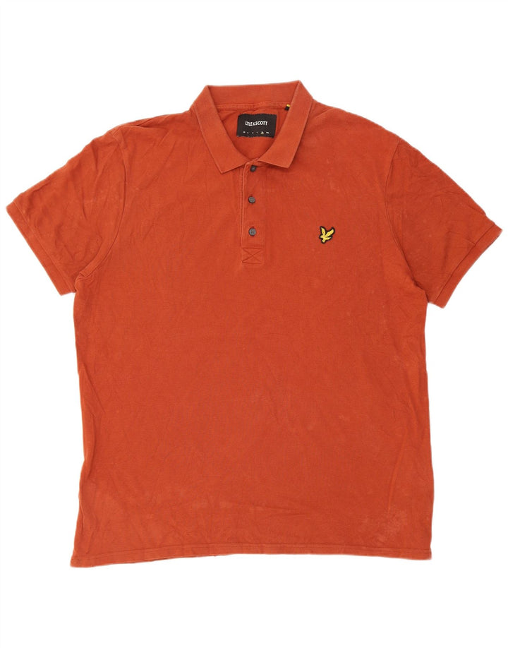 Lyle & Scott Mens Polo Shirt XL Orange Cotton