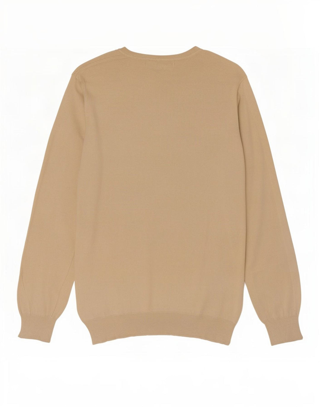 Zara Mens V-Neck Jumper Sweater Large Beige Cotton