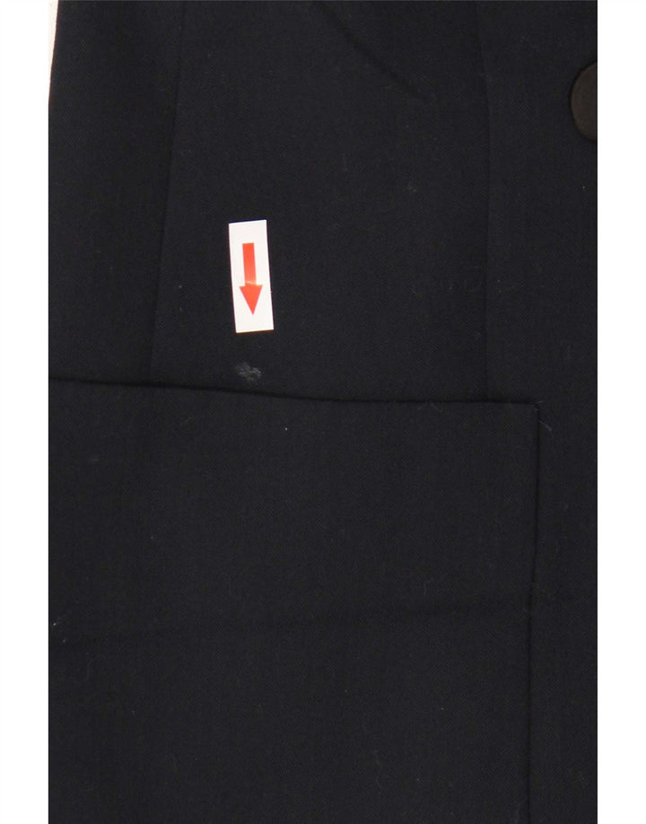 Zara Womens Double Breasted Coat UK 12 Medium Navy Blue Polyester