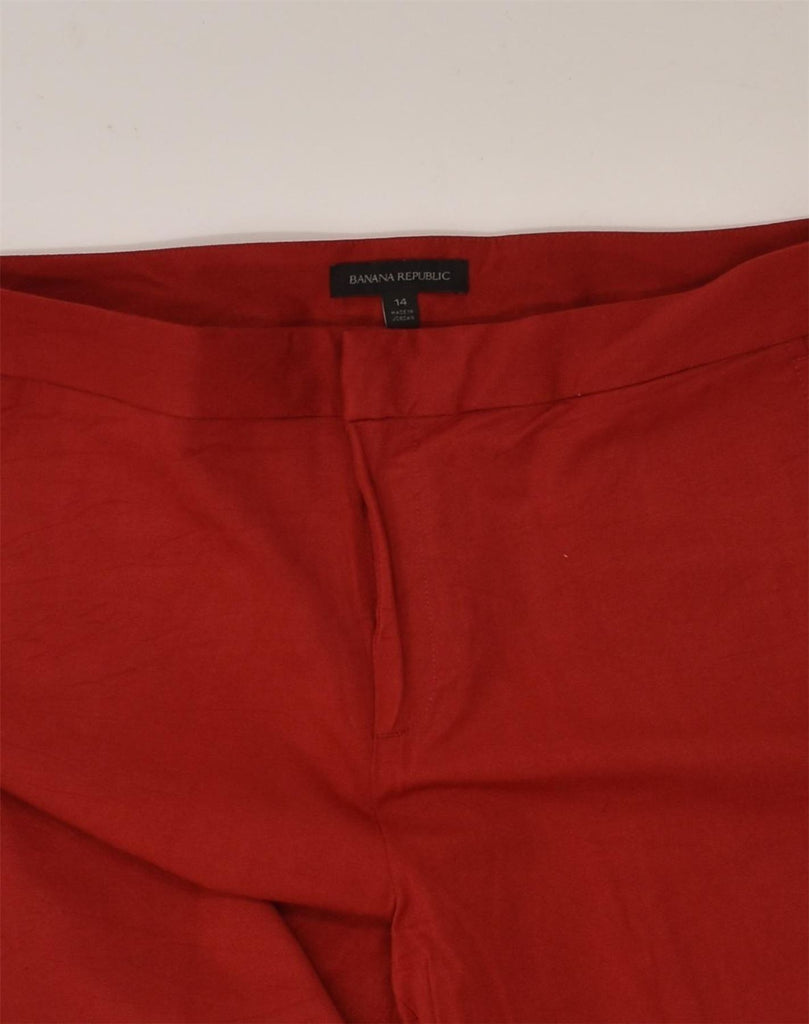 BANANA REPUBLIC Womens Flare Chino Trousers US 14 XL W37 L33  Red Rayon | Vintage Banana Republic | Thrift | Second-Hand Banana Republic | Used Clothing | Messina Hembry 