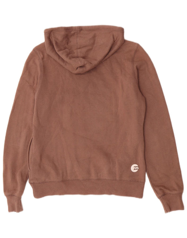 Billabong Womens Graphic Hoodie Jumper UK 10 Small Brown Cotton